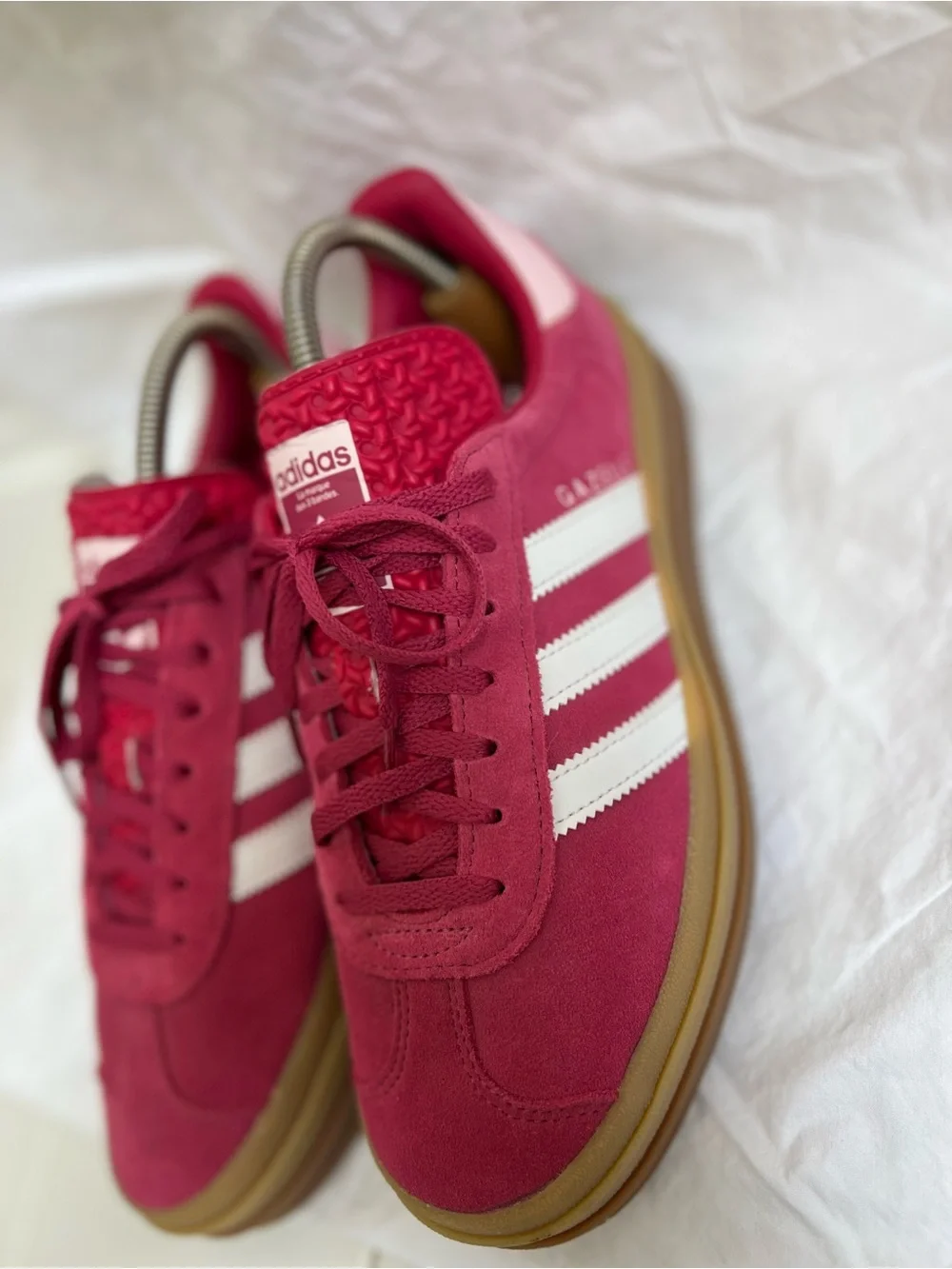 NWOT Adidas Gazelle Bold Platform Sneakers Pink White Gum Women’s Size 8.5